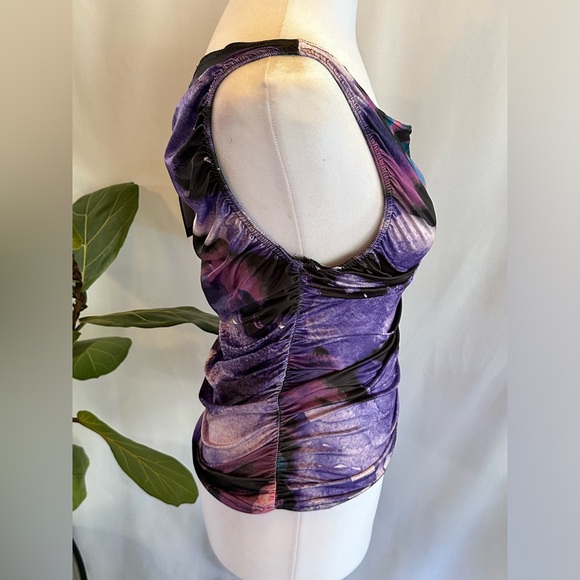 BooHoo Multicolor, Blue, Purple, Pink, One Shoulder Slinky Top Size 8. NWT. - Picture 4 of 6
